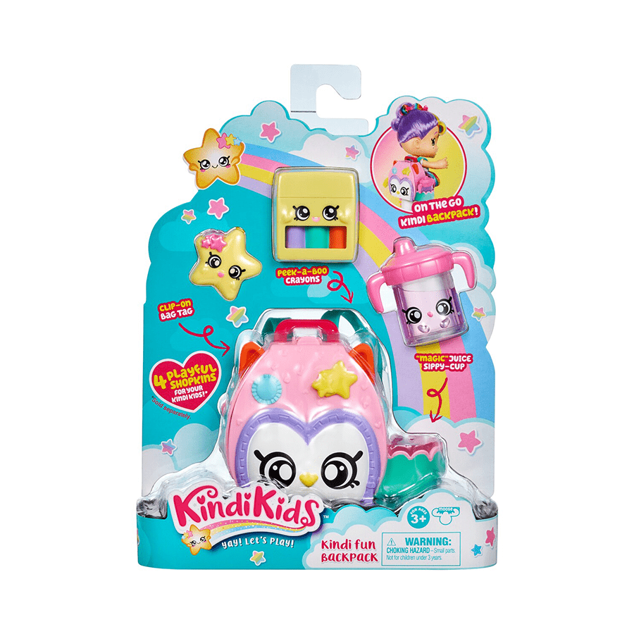 KindiKids on the go backpack packaging
