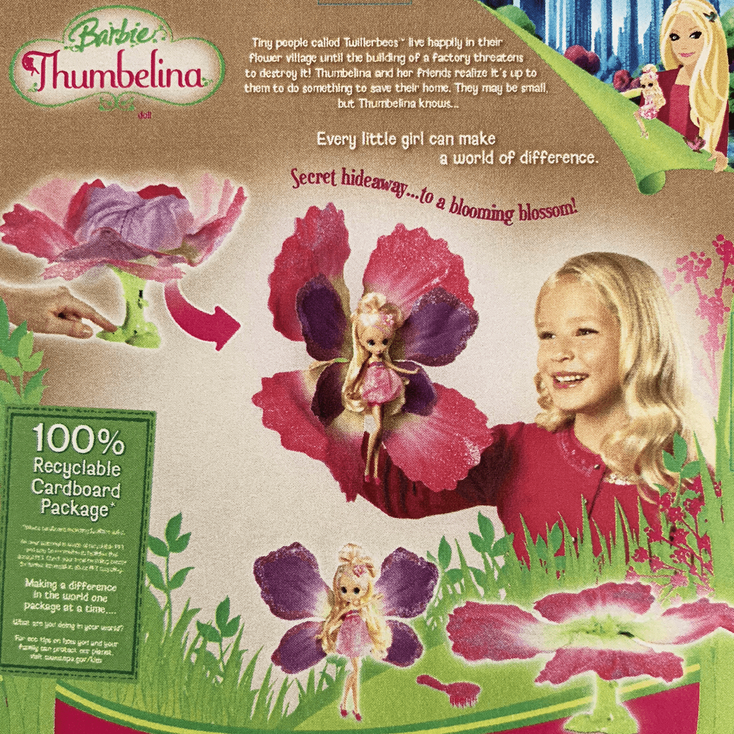 Barbie Thumbelina back panel packaging