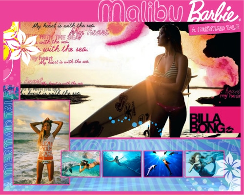 barbie mermaid tale packaging mood board